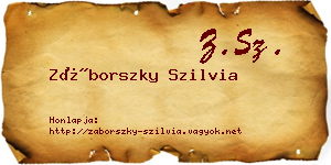 Záborszky Szilvia névjegykártya