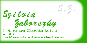 szilvia zaborszky business card